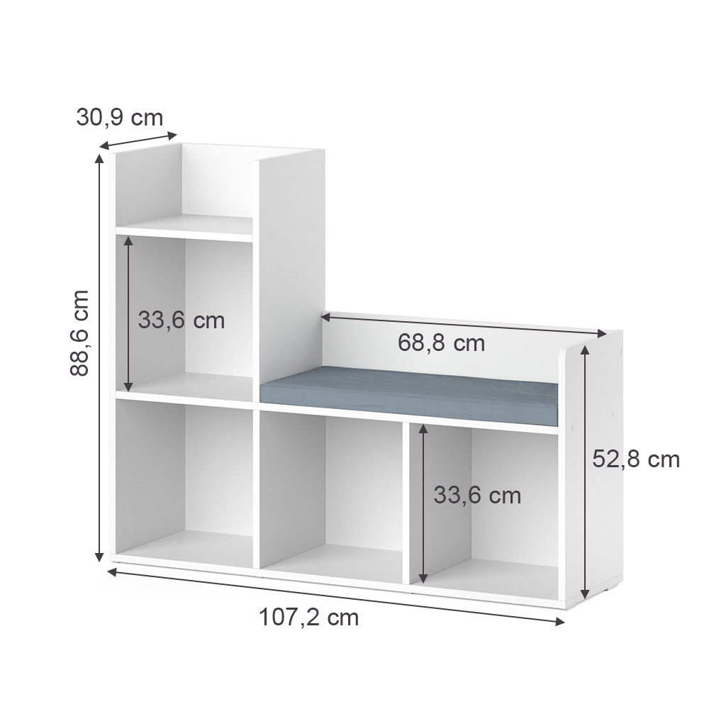 Vicco Scaffale per bambini Bianco 107.2 x 88.6 cm
