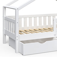 Vitalispa Letto montessori bambini Bianco 80x160 cm con 2 cassetti