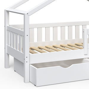 Vitalispa Letto montessori bambini Bianco 80x160 cm con 2 cassetti