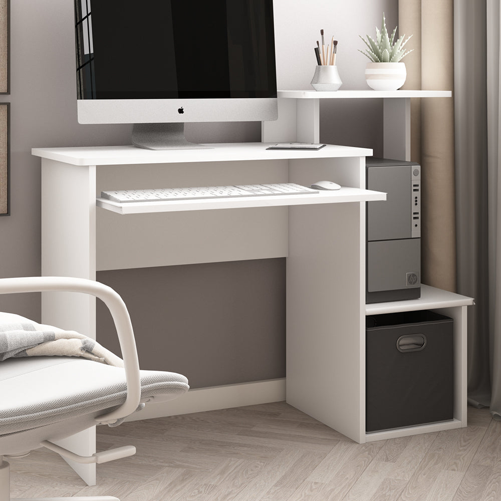 Vicco Scrivania con ripiani Bianco 106 x 40 cm