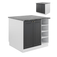 Vicco Isola cucina Antracite-Oro/Bianco 90 cm senza piano di lavoro