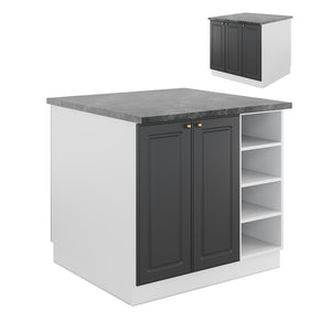 Vicco Isola cucina Antracite-Oro/Bianco 90 cm senza piano di lavoro
