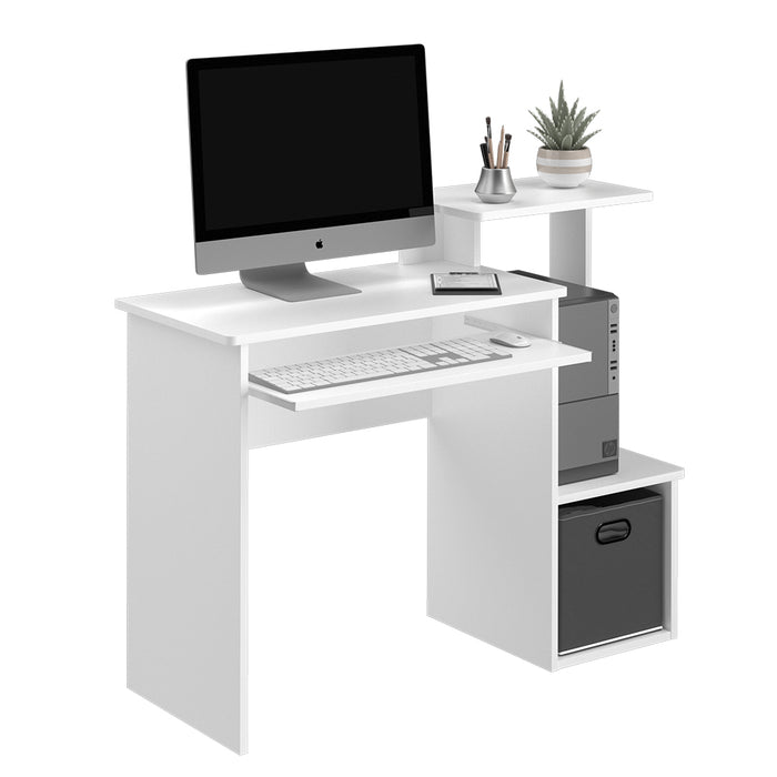 Vicco Scrivania con ripiani Bianco 106 x 40 cm