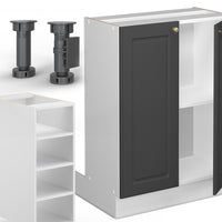 Vicco Isola cucina Antracite-Oro/Bianco 90 cm senza piano di lavoro