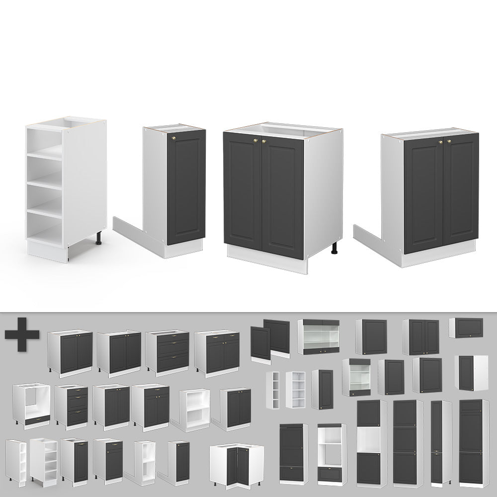 Vicco Isola cucina Antracite-Oro/Bianco 90 cm senza piano di lavoro