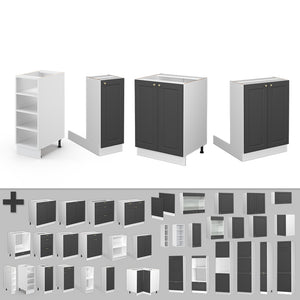 Vicco Isola cucina Antracite-Oro/Bianco 90 cm senza piano di lavoro