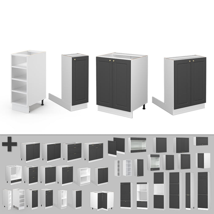 Vicco Isola cucina Antracite-Oro/Bianco 90 cm senza piano di lavoro