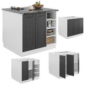 Vicco Isola cucina Antracite-Oro/Bianco 90 cm senza piano di lavoro