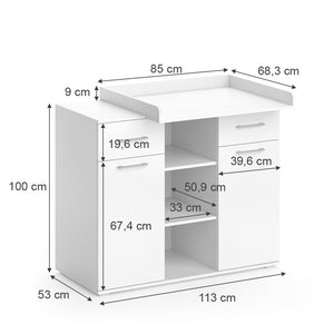 Vicco Fasciatoio Bianco 113 x 109 cm