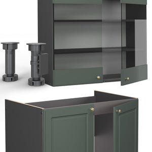 Vicco Cucina componibile Verde-oro Country House/Antracite 235 cm , PL Marmo