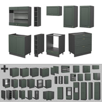 Vicco Cucina componibile Verde-oro Country House/Antracite 235 cm , PL Marmo