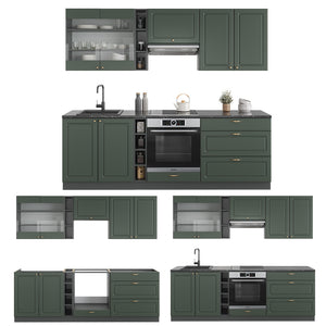 Vicco Cucina componibile Verde-oro Country House/Antracite 235 cm , PL Rovere