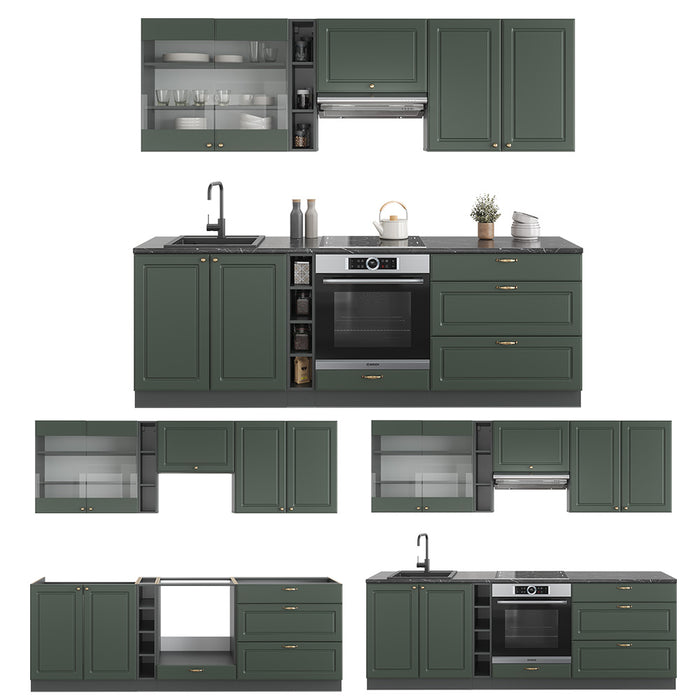 Vicco Cucina componibile Verde-oro Country House/Antracite 235 cm , PL Rovere
