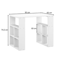 Vicco Scrivania con ripiani Bianco 90 x 60 cm