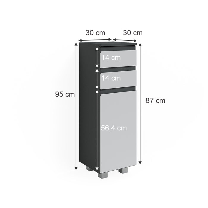 Vicco Mobiletto bagno Antracite 30 x 95 cm