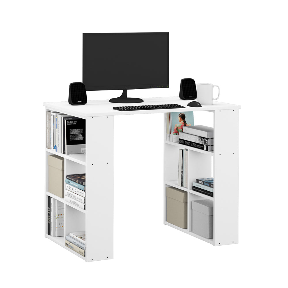 Vicco Scrivania con ripiani Bianco 90 x 60 cm