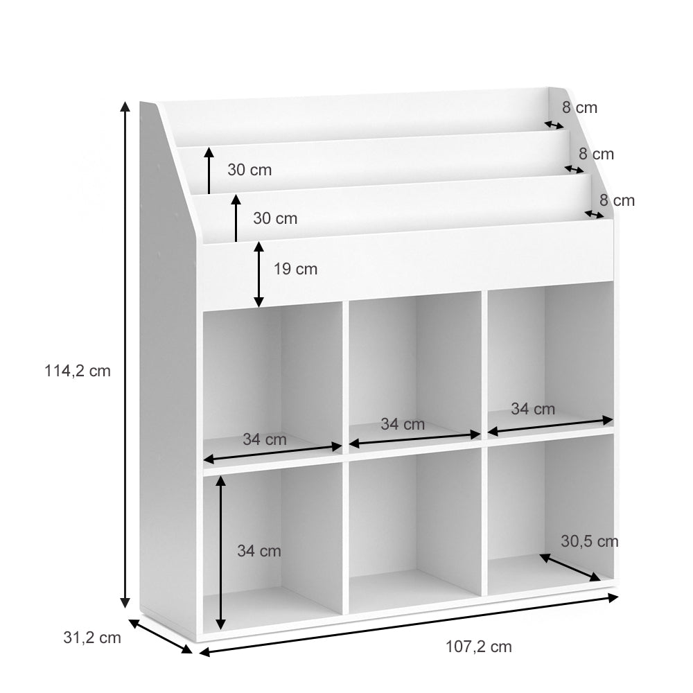 Vicco Libreria bambini Bianco 107.2 x 114.2 cm