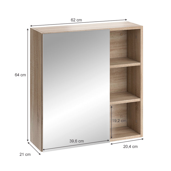Vicco Specchio contenitore bagno Sonoma 62 x 64 cm