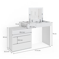 Vicco Tavolo da toeletta Bianco 117.4 cm