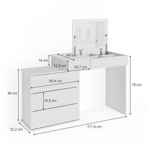 Vicco Tavolo da toeletta Bianco 117.4 cm