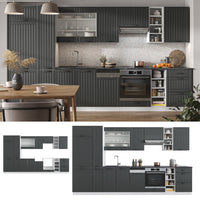 Vicco Cucina componibile Antracite casa di campagna/bianco 355 cm , PL Marmo