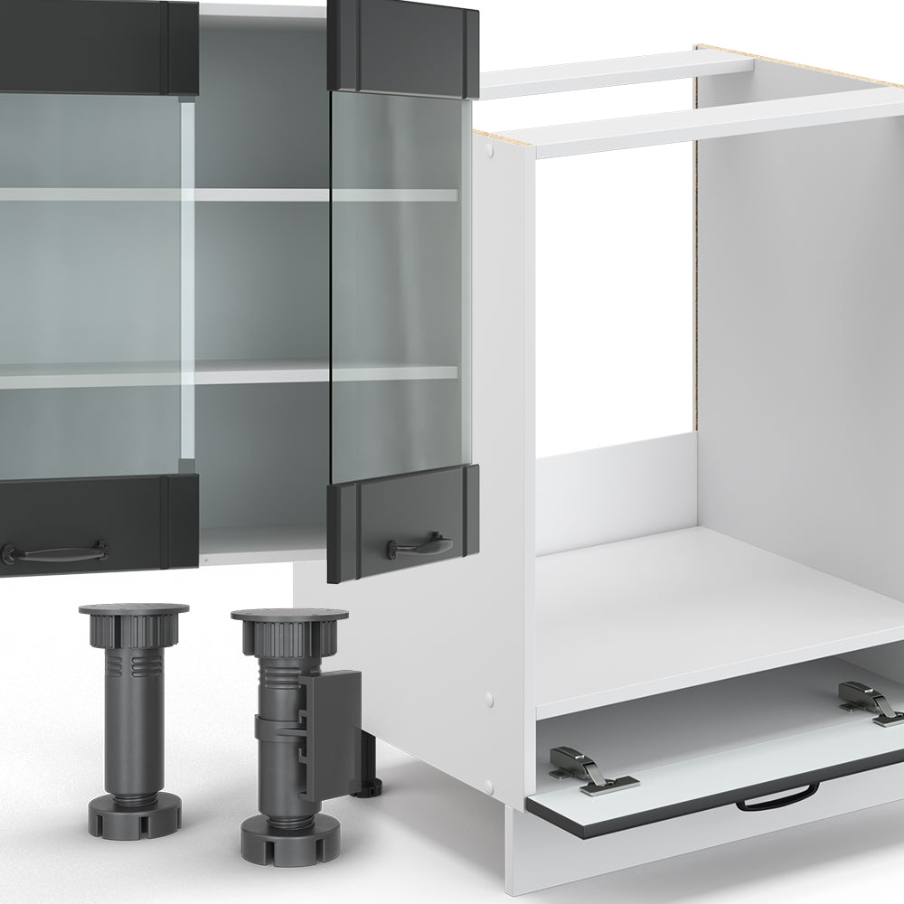 Vicco Cucina componibile Antracite casa di campagna/bianco 355 cm , PL Rovere