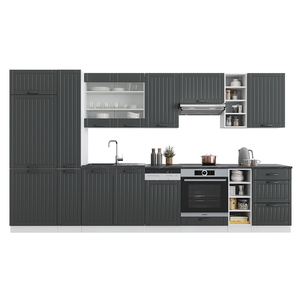 Vicco Cucina componibile Antracite casa di campagna/bianco 355 cm , PL Rovere