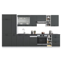 Vicco Cucina componibile Antracite casa di campagna/bianco 355 cm , PL Marmo