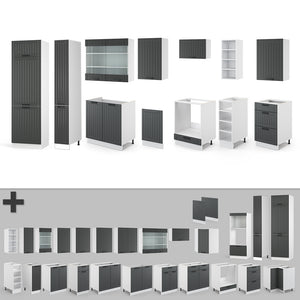 Vicco Cucina componibile Antracite casa di campagna/bianco 355 cm , PL Antracite