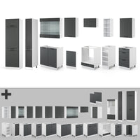 Vicco Cucina componibile Antracite casa di campagna/bianco 355 cm , PL Marmo