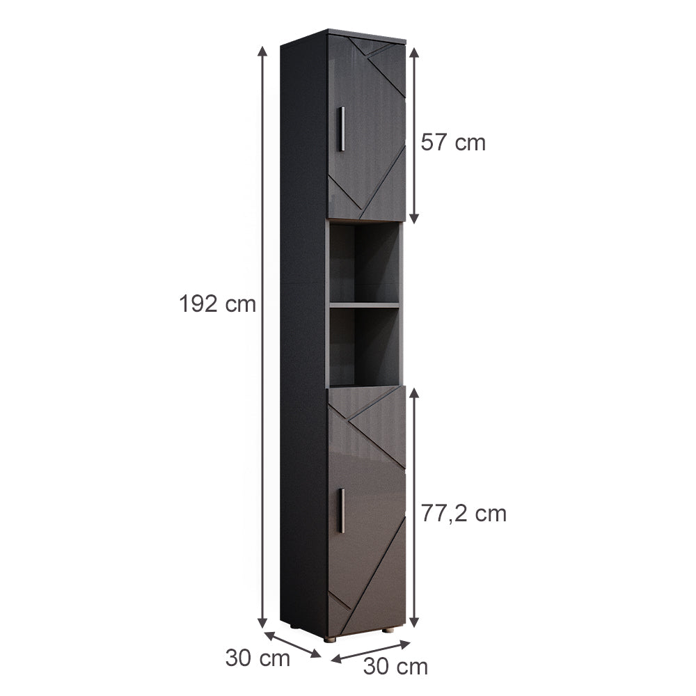 Vicco Mobile bagno alto Antracite lucido 30 x 192 cm