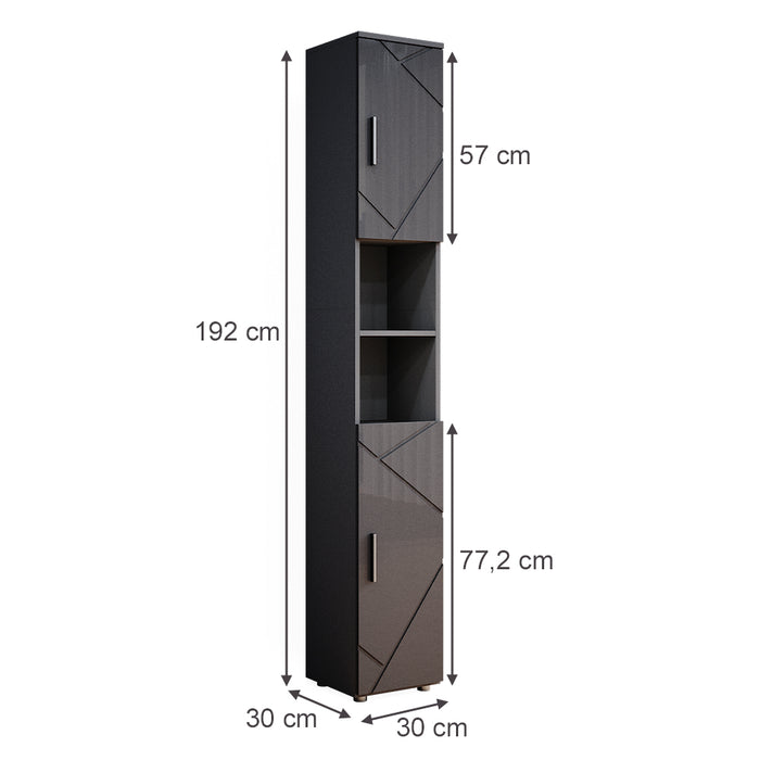 Vicco Mobile bagno alto Antracite lucido 30 x 192 cm