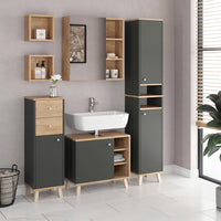 Vicco Mobile bagno Quercia dorata 25 x 25 cm Set di 2