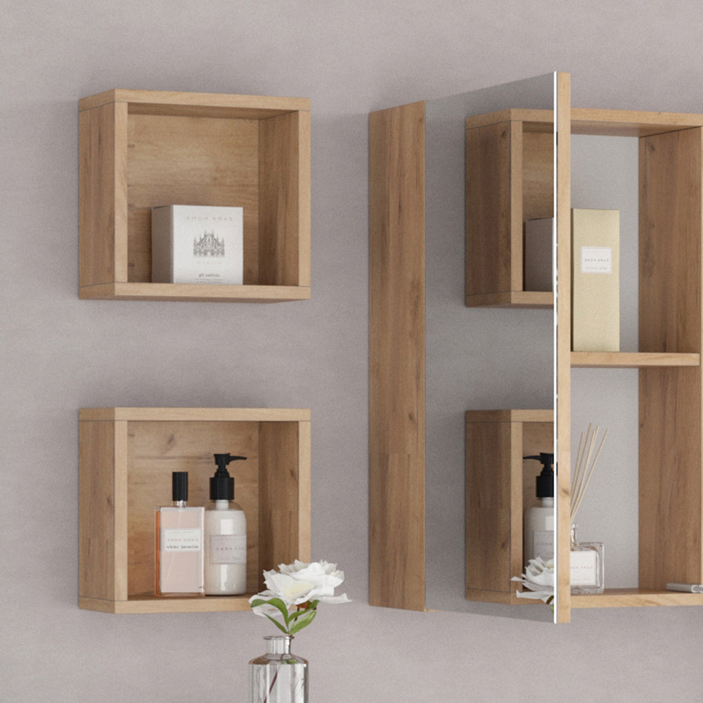 Vicco Mobile bagno Quercia dorata 25 x 25 cm Set di 2