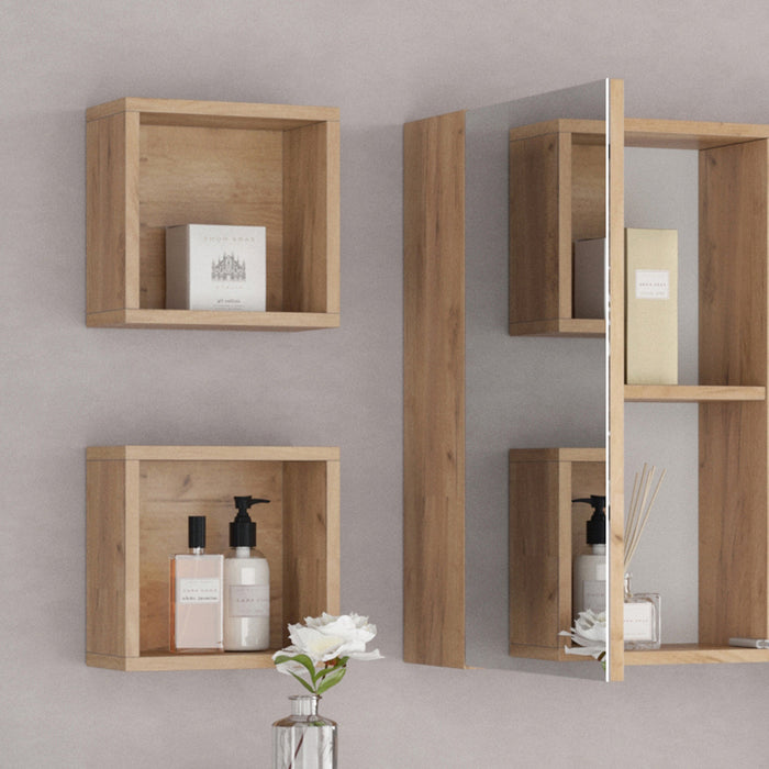 Vicco Mobile bagno Quercia dorata 25 x 25 cm Set di 2