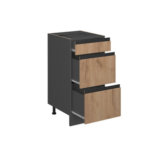 Vicco Mobiletto base per cucina Quercia dorata 40 cm con cassetti, PL Rovere