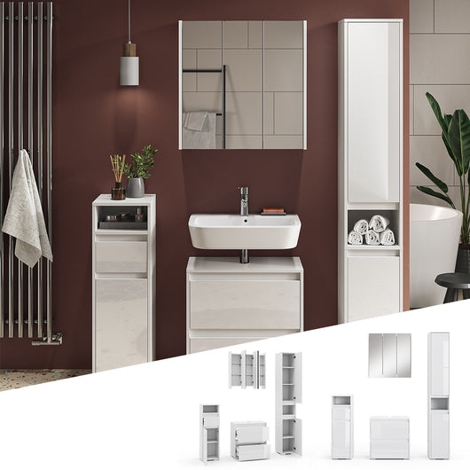Vicco Set di mobili da bagno Bianco 4 parti
