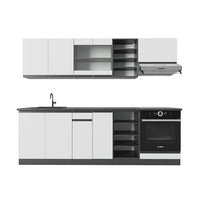Vicco Cucina componibile Bianco/antracite 240 cm Forma a J