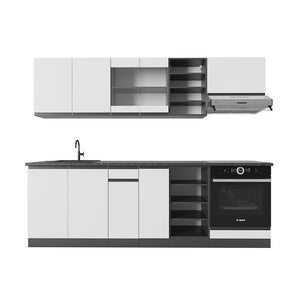 Vicco Cucina componibile Bianco/antracite 240 cm , PL Antracite