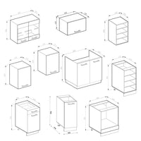 Vicco Cucina componibile Bianco/antracite 240 cm Forma a J