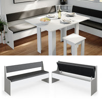 Vicco Panca ad angolo Bianco 41.5 x 166.6 cm