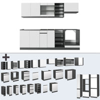 Vicco Cucina componibile Bianco/antracite 240 cm , PL Marmo