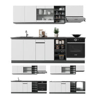 Vicco Cucina componibile Bianco/antracite 240 cm , PL Antracite