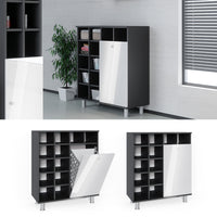 Vicco Armadietto da bagno con portabiancheria Bianco lucido 78.4 x 91.6 cm