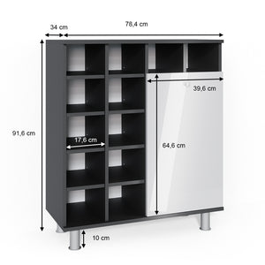 Vicco Armadietto da bagno con portabiancheria Bianco lucido 78.4 x 91.6 cm