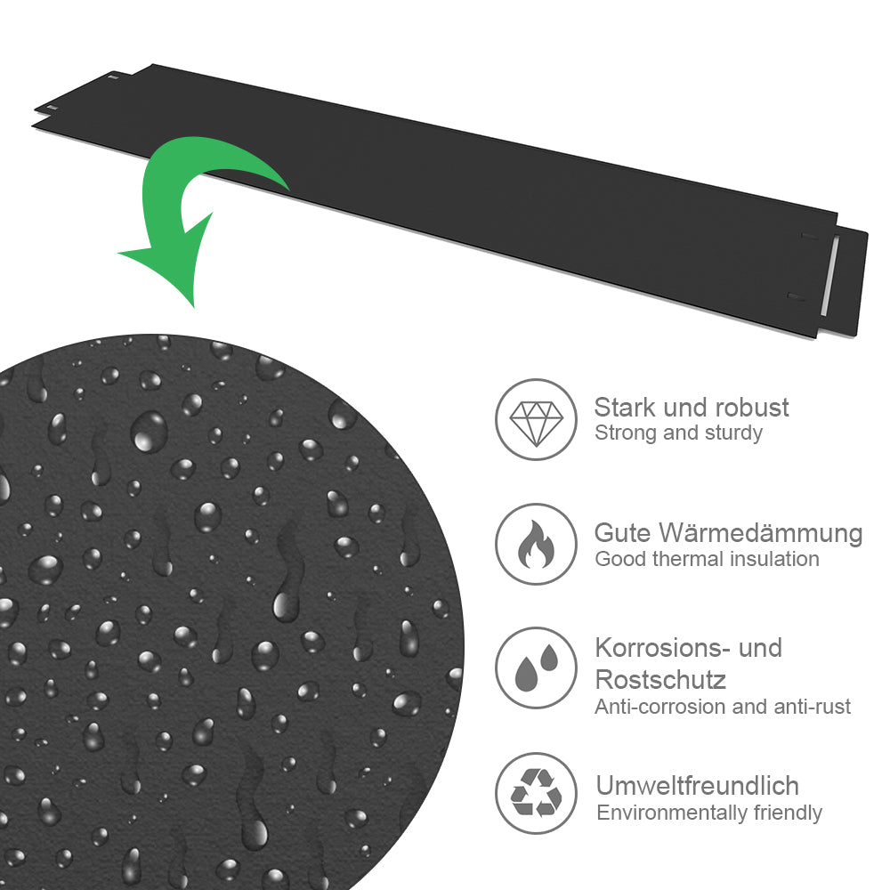 Serina Bordo del prato Antracite 100 x 18 cm 25 metri