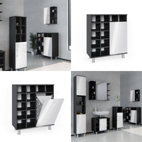 Vicco Armadietto da bagno con portabiancheria Bianco lucido 78.4 x 91.6 cm