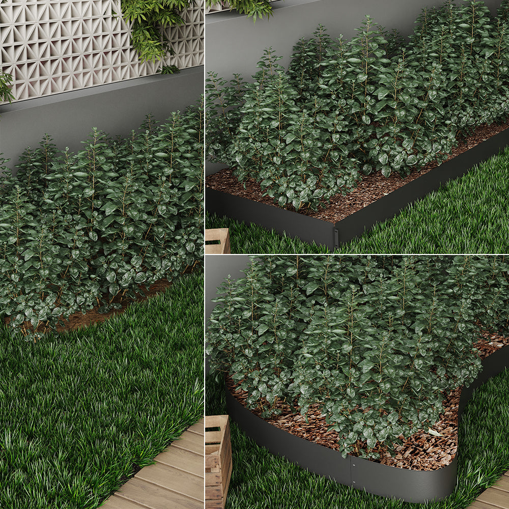 Serina Bordo del prato Antracite 100 x 18 cm 20 metri