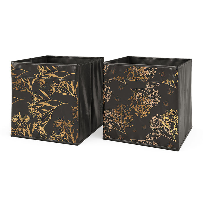 Vicco Scatola pieghevole Nero/oro 30 x 30 cm Set di 2 Opzione1