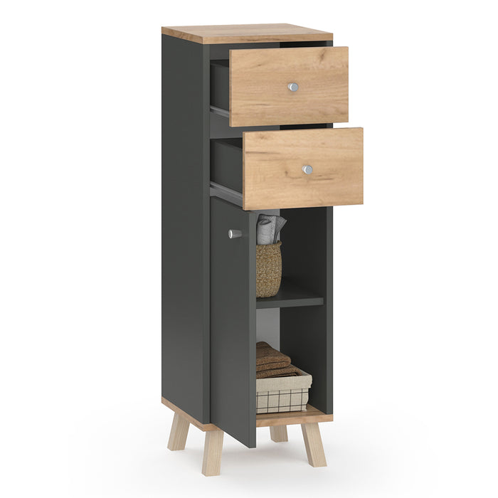 Vicco Mobiletto bagno Antracite 30 x 95 cm con cassetti